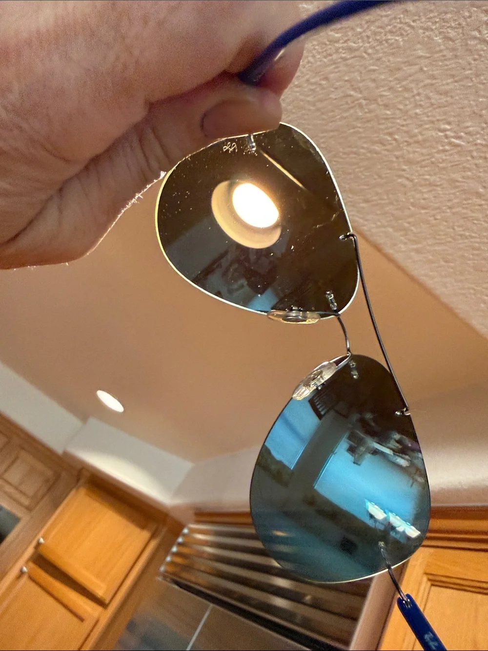 Ray-Ban Aviator Sunglasses rb8058 with Blue Mirror Lenses and Silver Frame